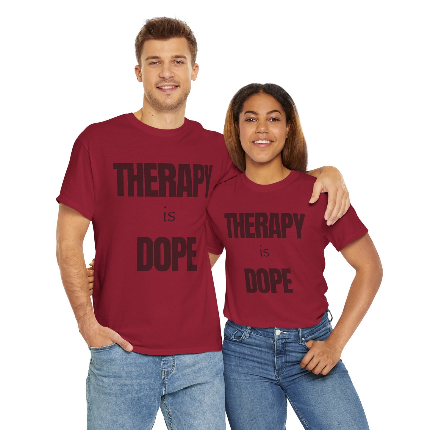 Therapy is Dope - Unisex Heavy Cotton Tee - Design A