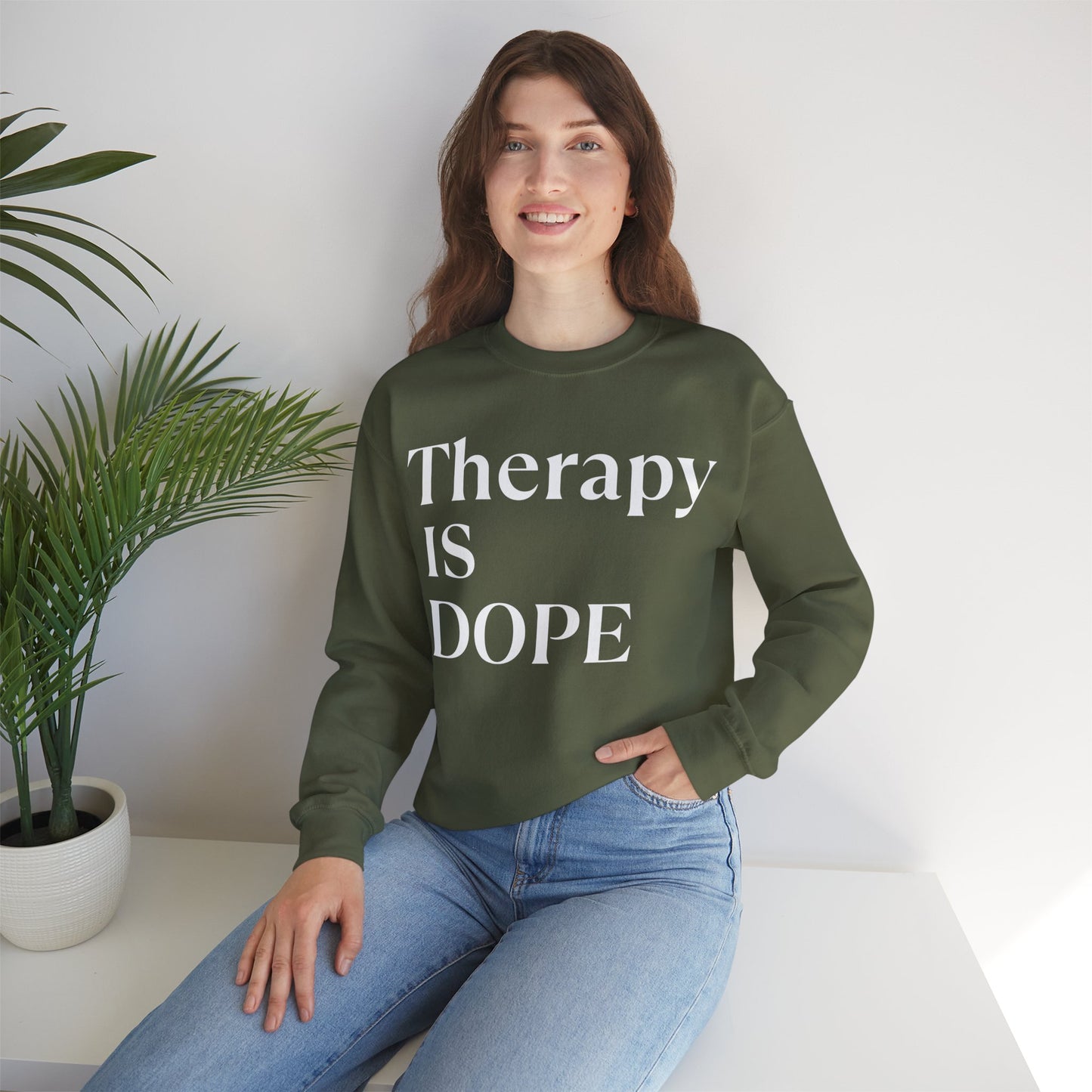 Therapy is Dope - Unisex - Crewneck Sweatshirt - Design B