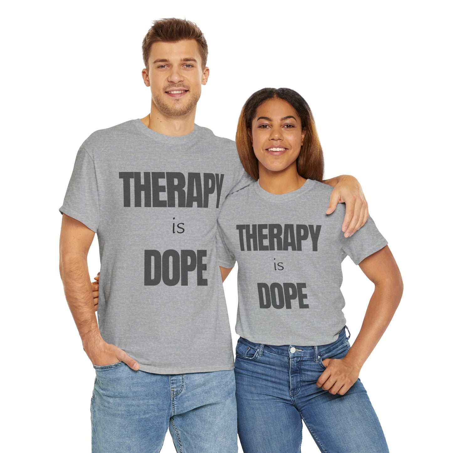 Therapy is Dope - Unisex Heavy Cotton Tee - Design A