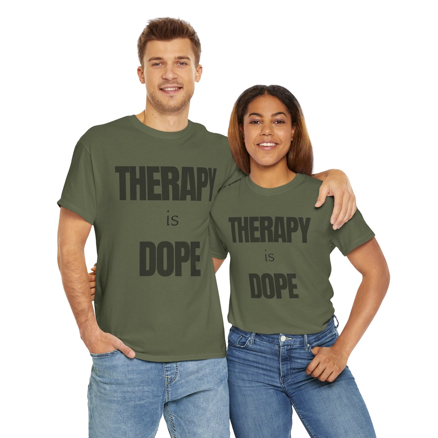 Therapy is Dope - Unisex Heavy Cotton Tee - Design A