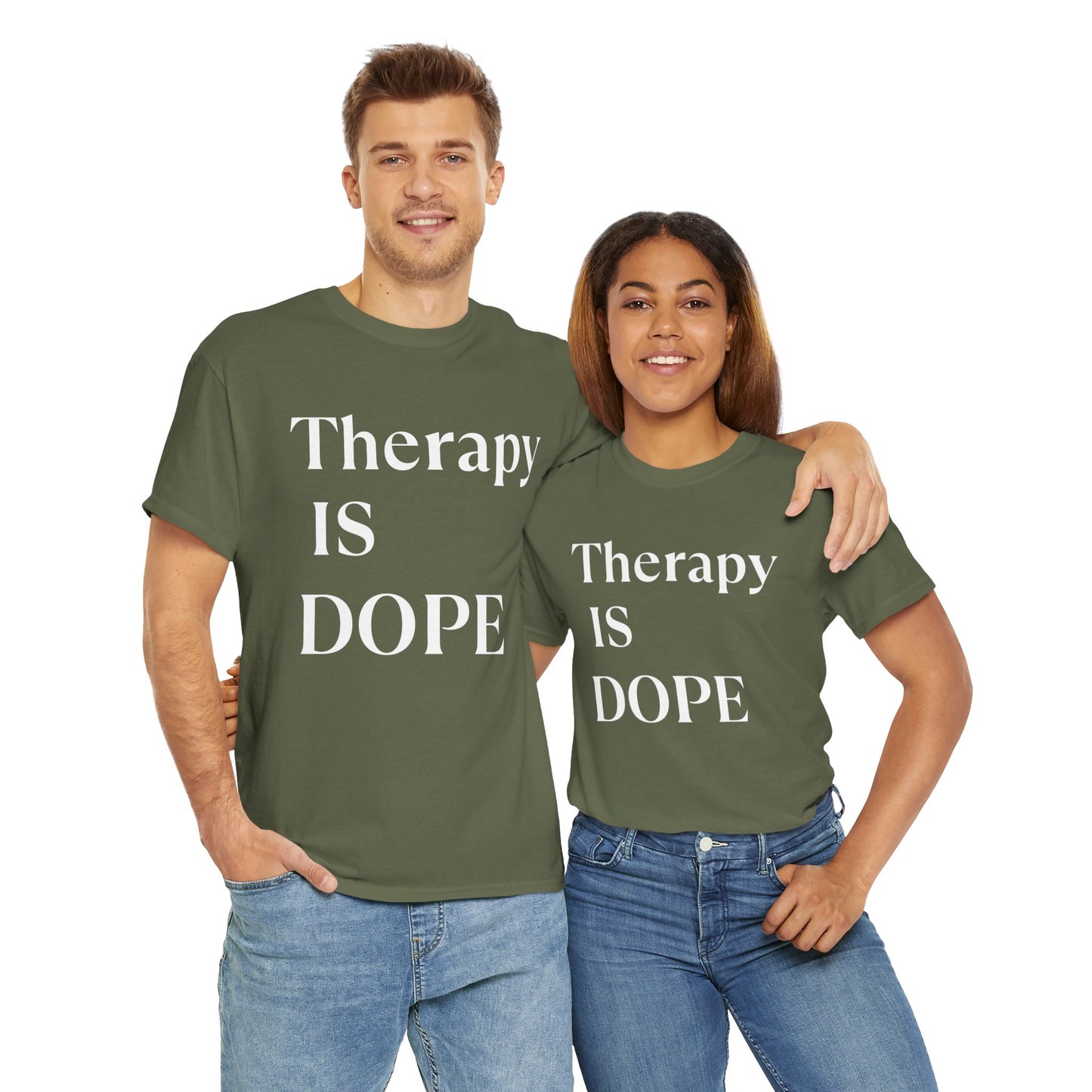 Therapy is Dope - Unisex Heavy Cotton Tee - Design B
