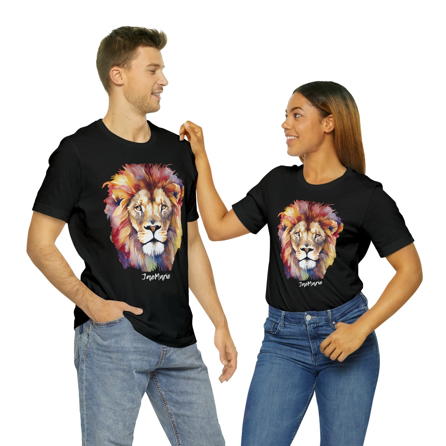 Colorful Lion's Mane Blk - Unisex Short Sleeve Tee