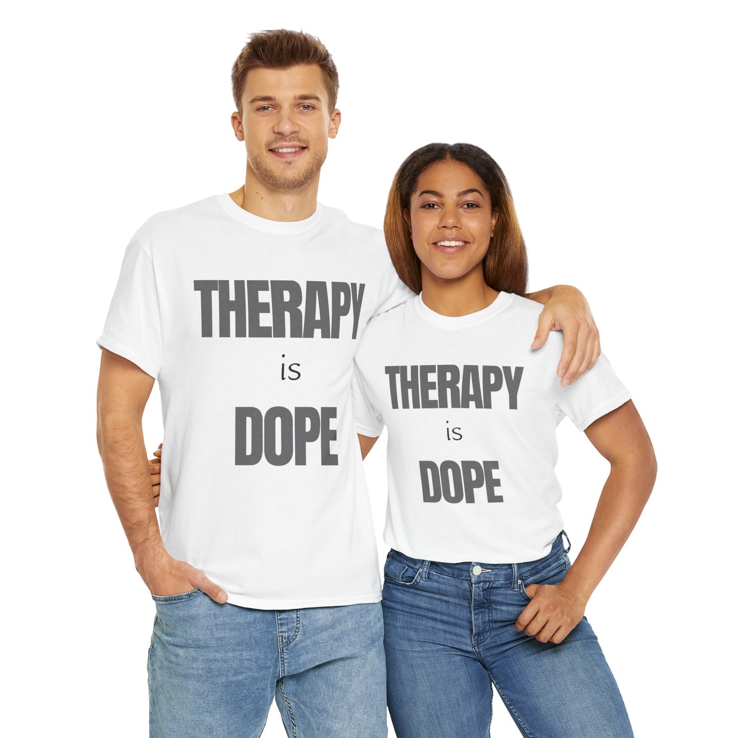 Therapy is Dope - Unisex Heavy Cotton Tee - Design A