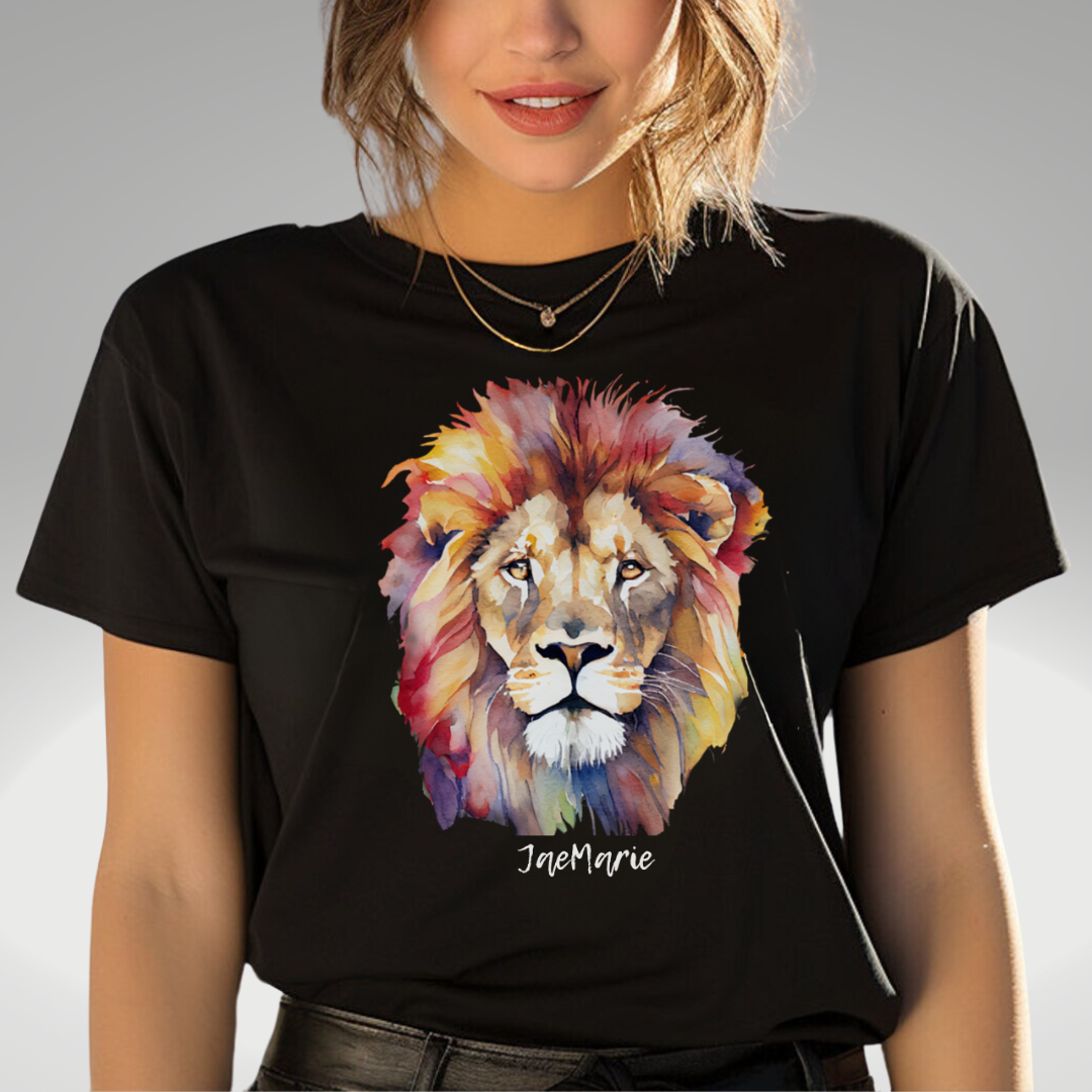 Colorful Lion's Mane Blk - Unisex Short Sleeve Tee