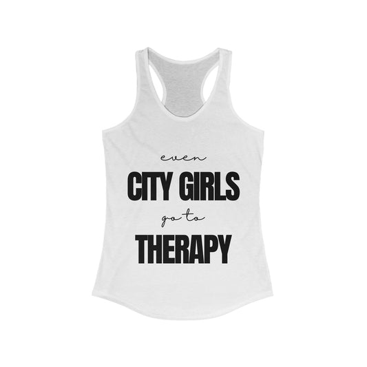 City Girls Therapy Racerback Tank _Wh