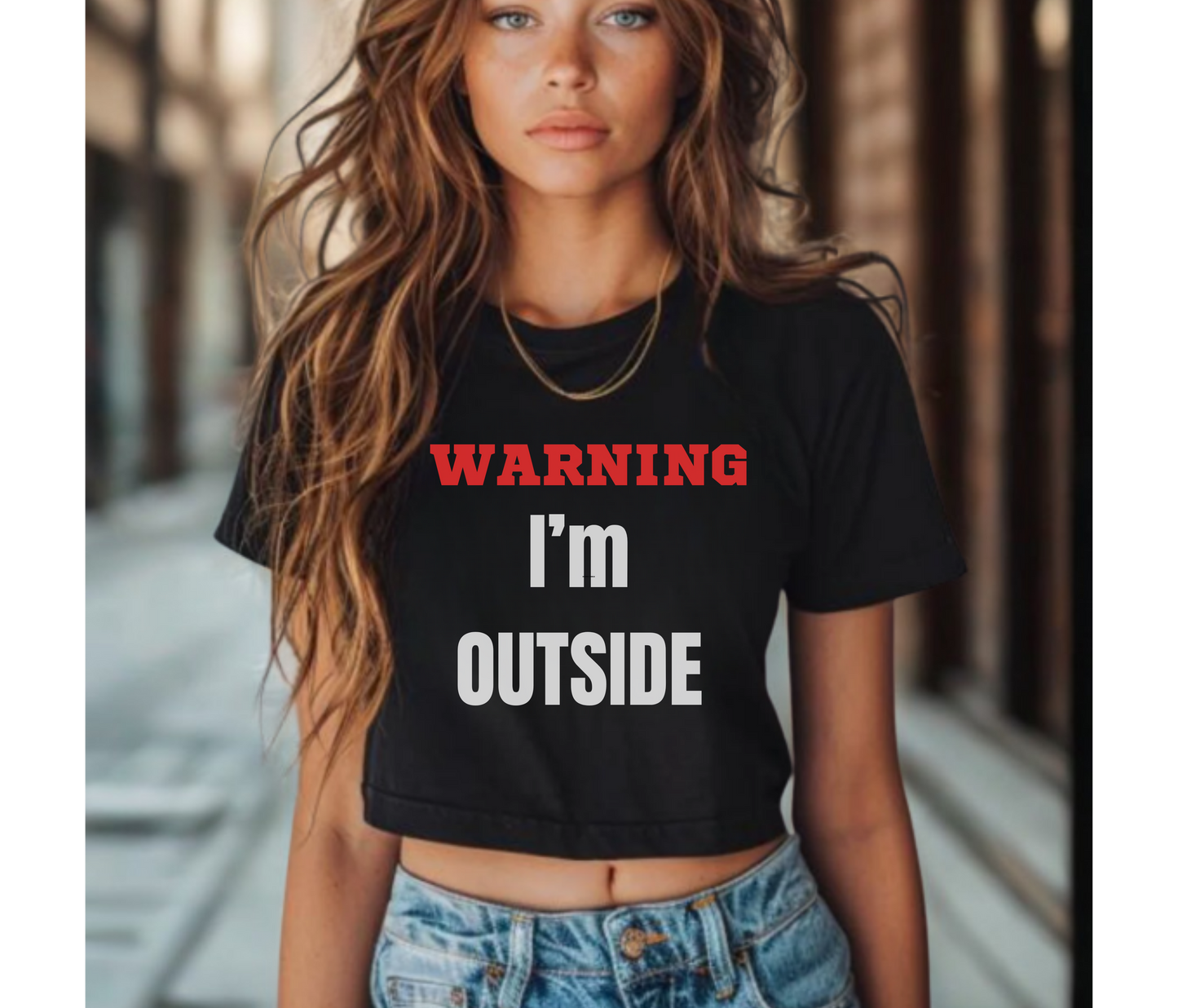 Outside Women's Crop Tee | Casual Outfit, Self-Care Gift, Summer Style, Mental Health Awareness, Relaxation Wear