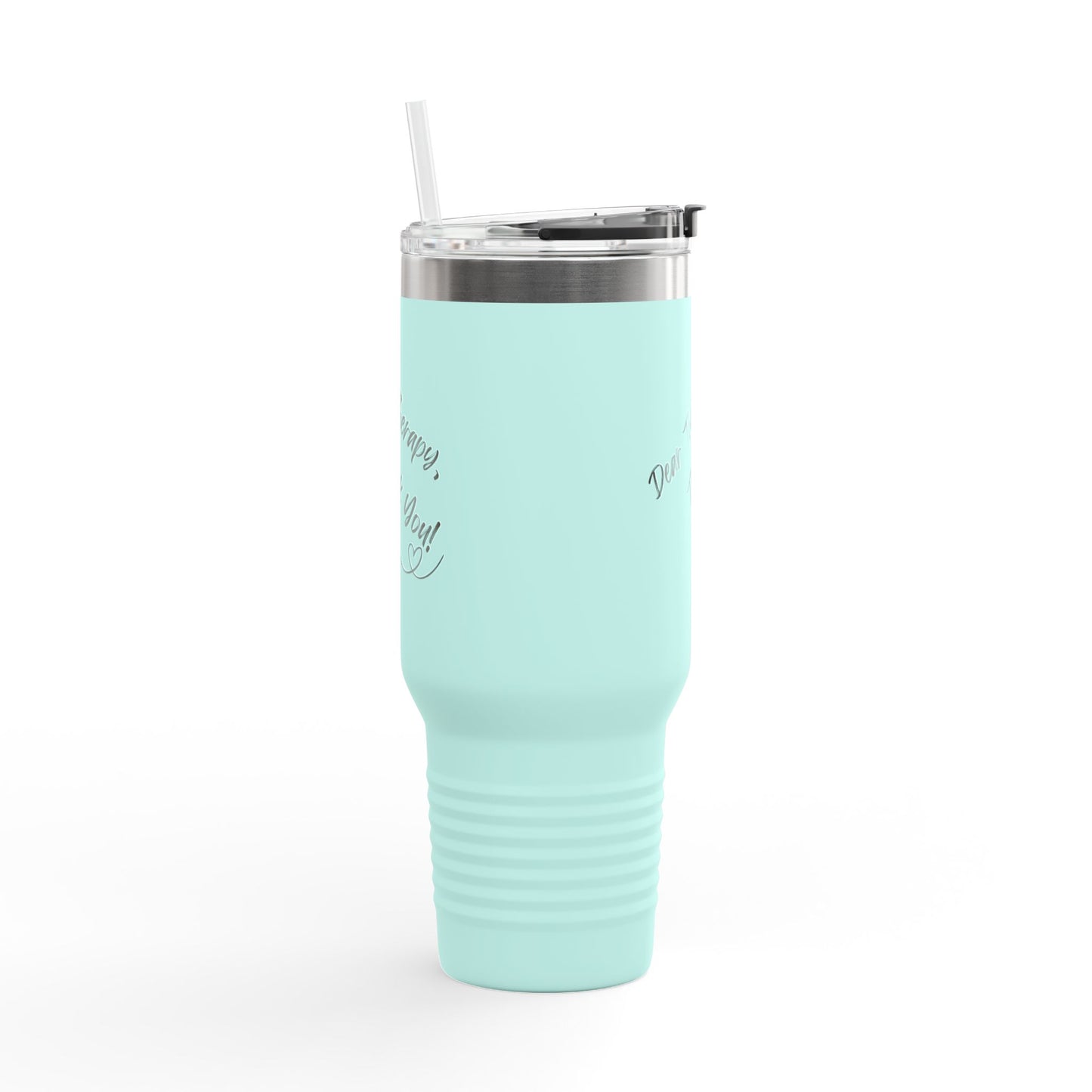 Dear Therapy Insulated Travel Mug | 40oz, Personalized Gift for Twins, Best Friend Mug, Unique Baby Shower Favor, Cool Travel Tumbler
