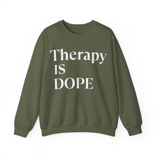 Therapy is Dope - Unisex - Crewneck Sweatshirt - Design B