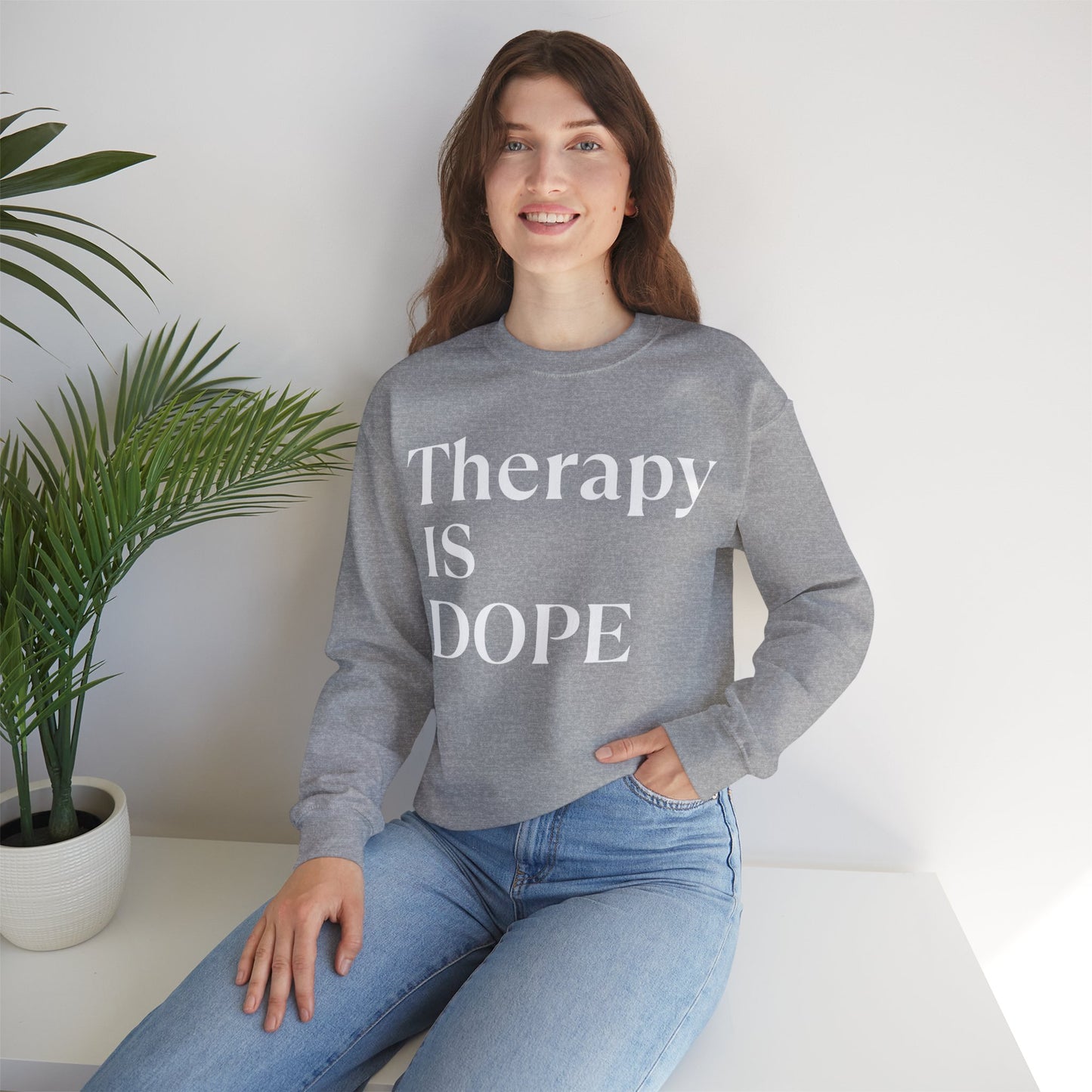 Therapy is Dope - Unisex - Crewneck Sweatshirt - Design B