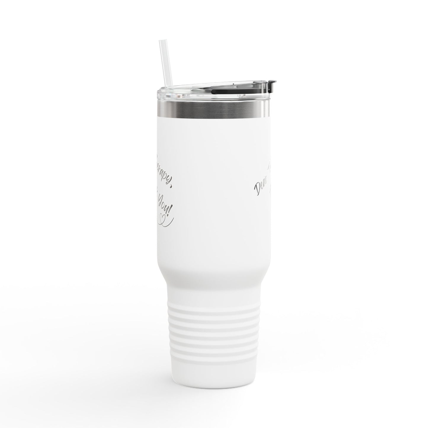 Dear Therapy Insulated Travel Mug | 40oz, Personalized Gift for Twins, Best Friend Mug, Unique Baby Shower Favor, Cool Travel Tumbler