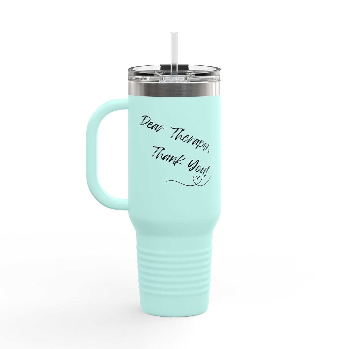 Dear Therapy Insulated Travel Mug | 40oz, Personalized Gift for Twins, Best Friend Mug, Unique Baby Shower Favor, Cool Travel Tumbler