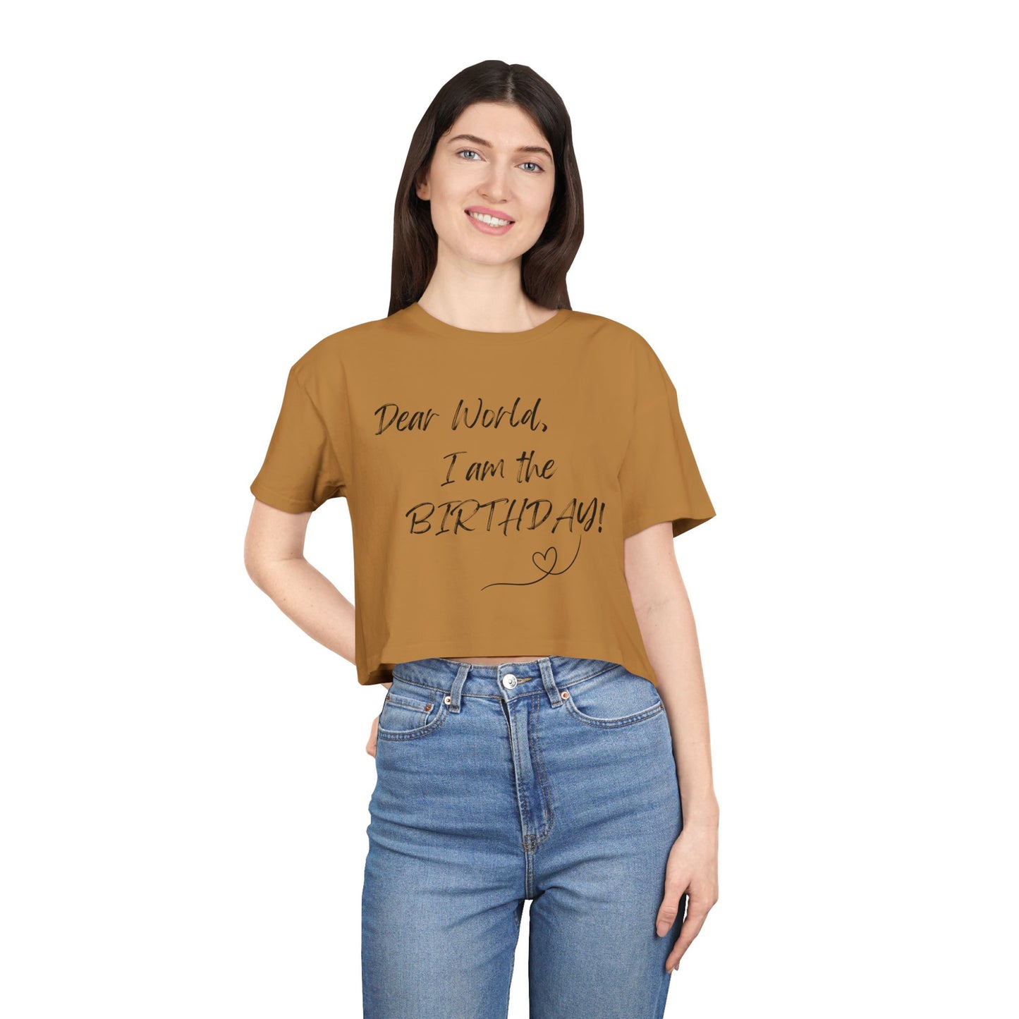 I AM THE BIRTHDAY B. Women's Crop Tee | Casual Outfit, Self-Care Gift, Summer Style, Relaxation Wear
