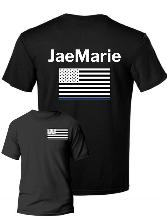 JaeMarie Wht Flag -  Unisex Short Sleeve Tee