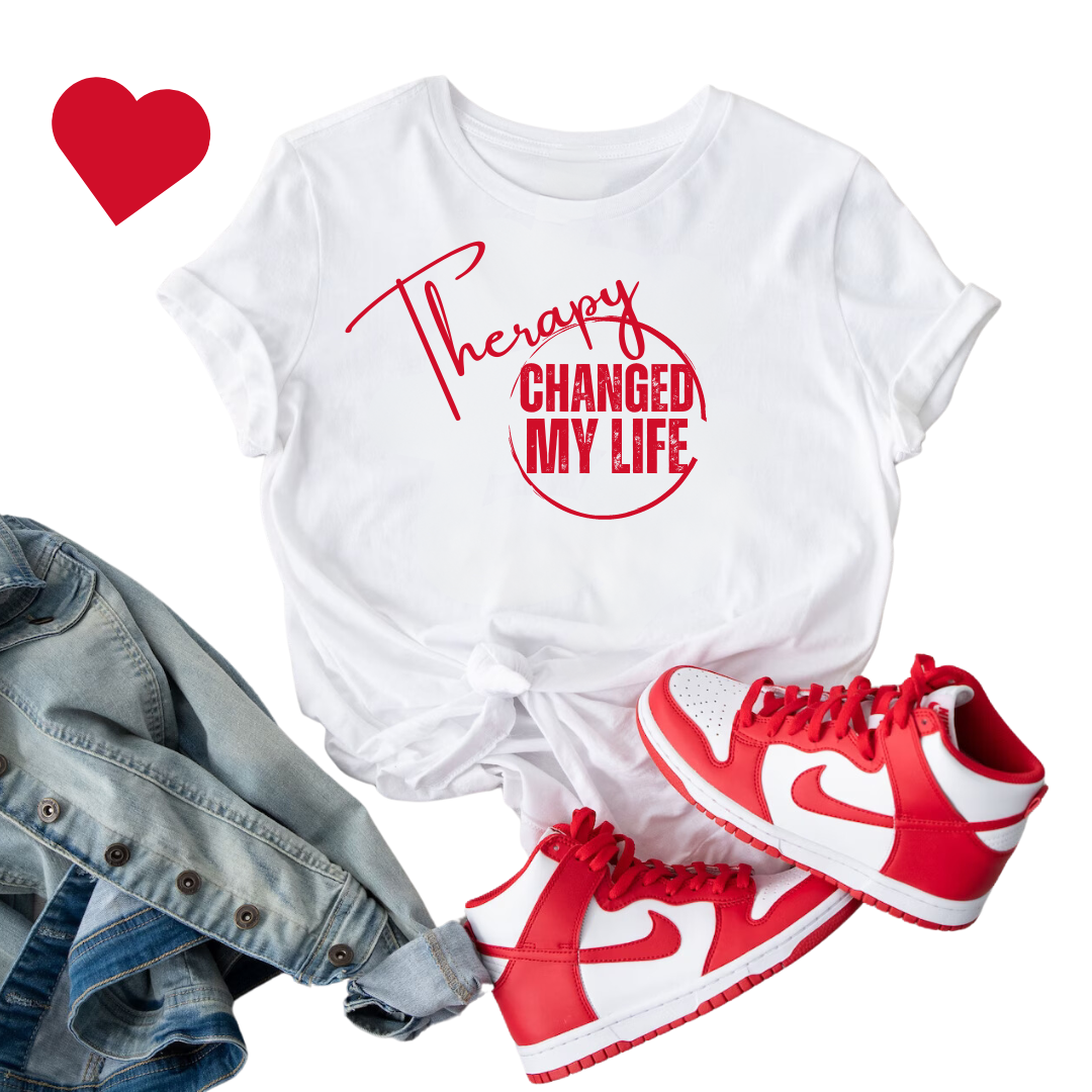 Valentine Edition Therapy Changed My Life - Unisex - Short Sleeve Tee