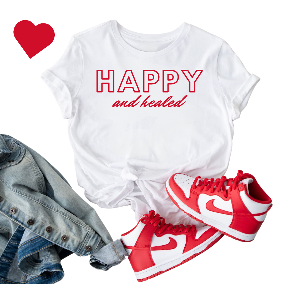 Valentine Edition Happy and Healed - Unisex Heavy Cotton Tee